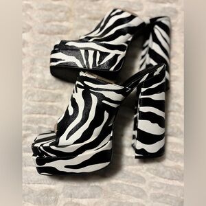 Public Desire Black and White Platform Heels